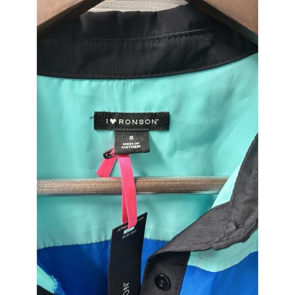 I Heart Ronson Color Block Dress Navy, Teal, Royal Size Small NWT - Picture 2 of 4